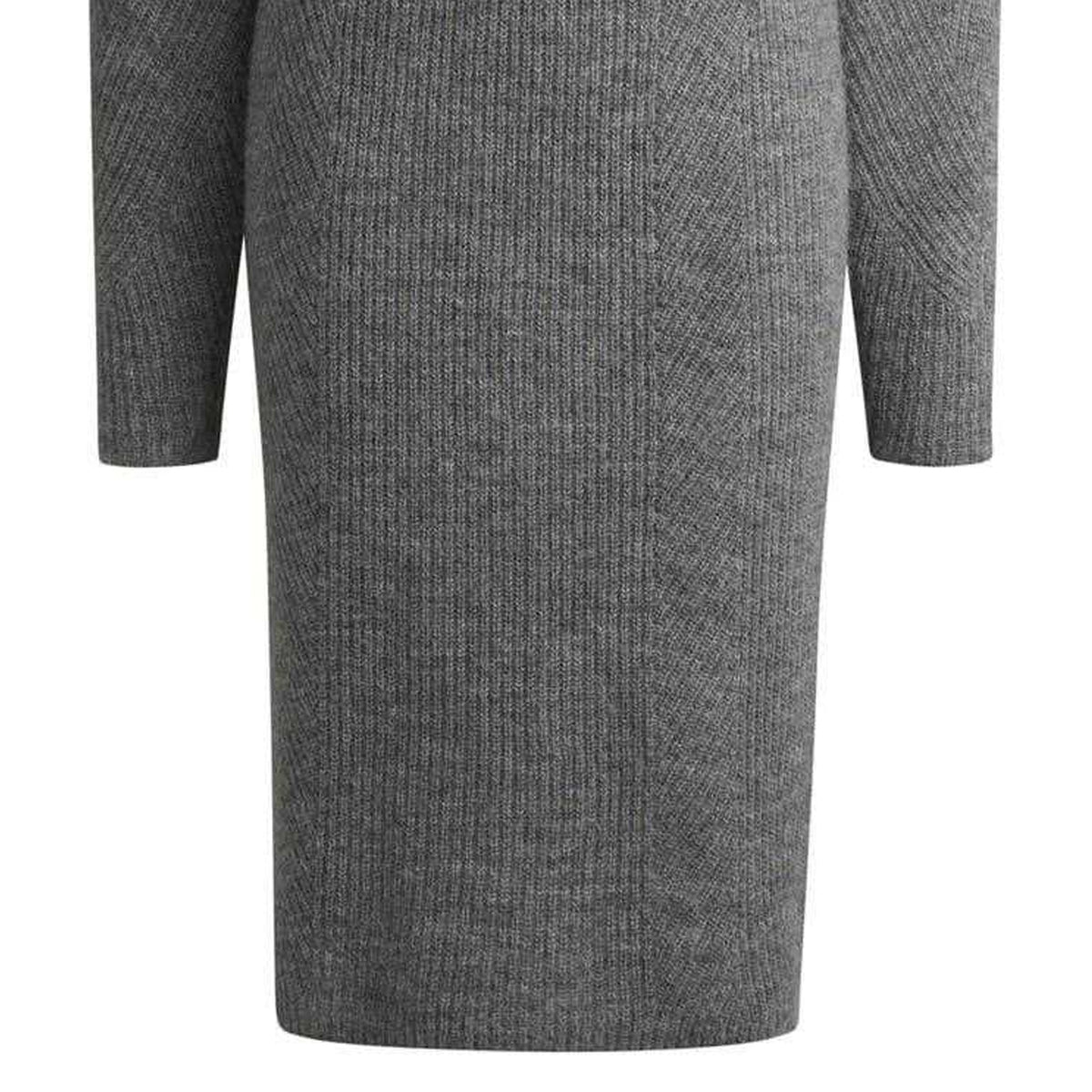 Silver - Side - Boss Womens-Ladies Fagdassy Ribbed Long-Sleeved Sweater Dress