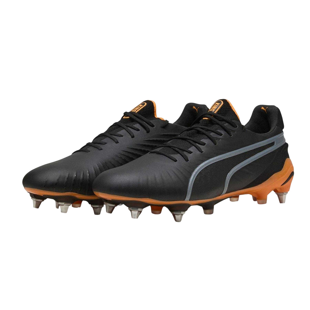 Black-Orange - Close up - Puma Mens King Heritage Soft Ground Football Boots