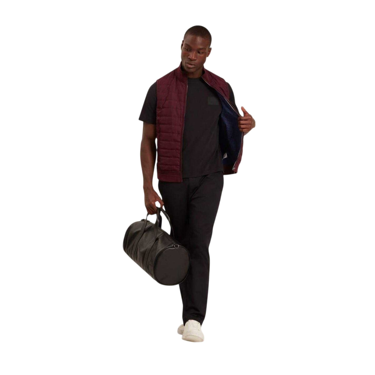 Maroon - Pack Shot - Ted Baker Mens Quilted Gilet