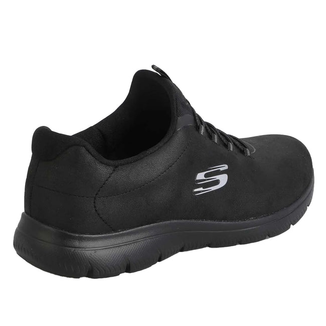 Black - Back - Skechers Womens-Ladies Summits Itz Bazik Trainers