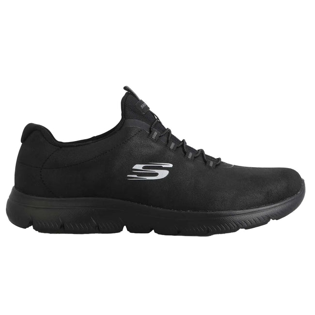 Black - Side - Skechers Womens-Ladies Summits Itz Bazik Trainers