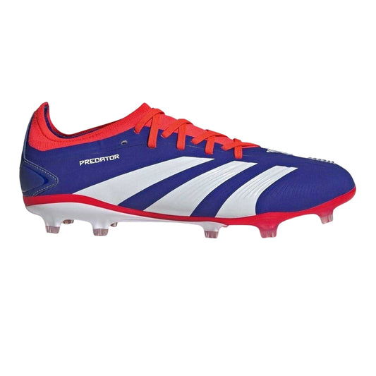 Blue-White-Red - Front - Adidas Mens Predator 24 Pro Firm Ground Football Boots