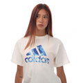 White - Side - Adidas Womens-Ladies Big Logo T-Shirt