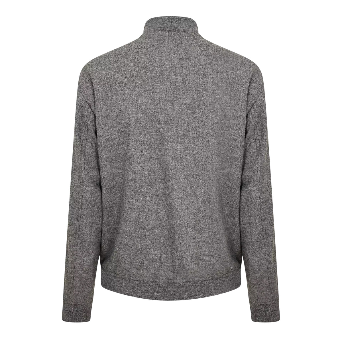 Silver - Back - Boss Mens Patterned Ribbed Cuff Regular Bomber Jacket