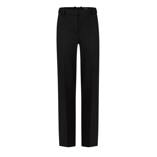 Black - Front - Boss Womens-Ladies Plain Straight Leg Trousers