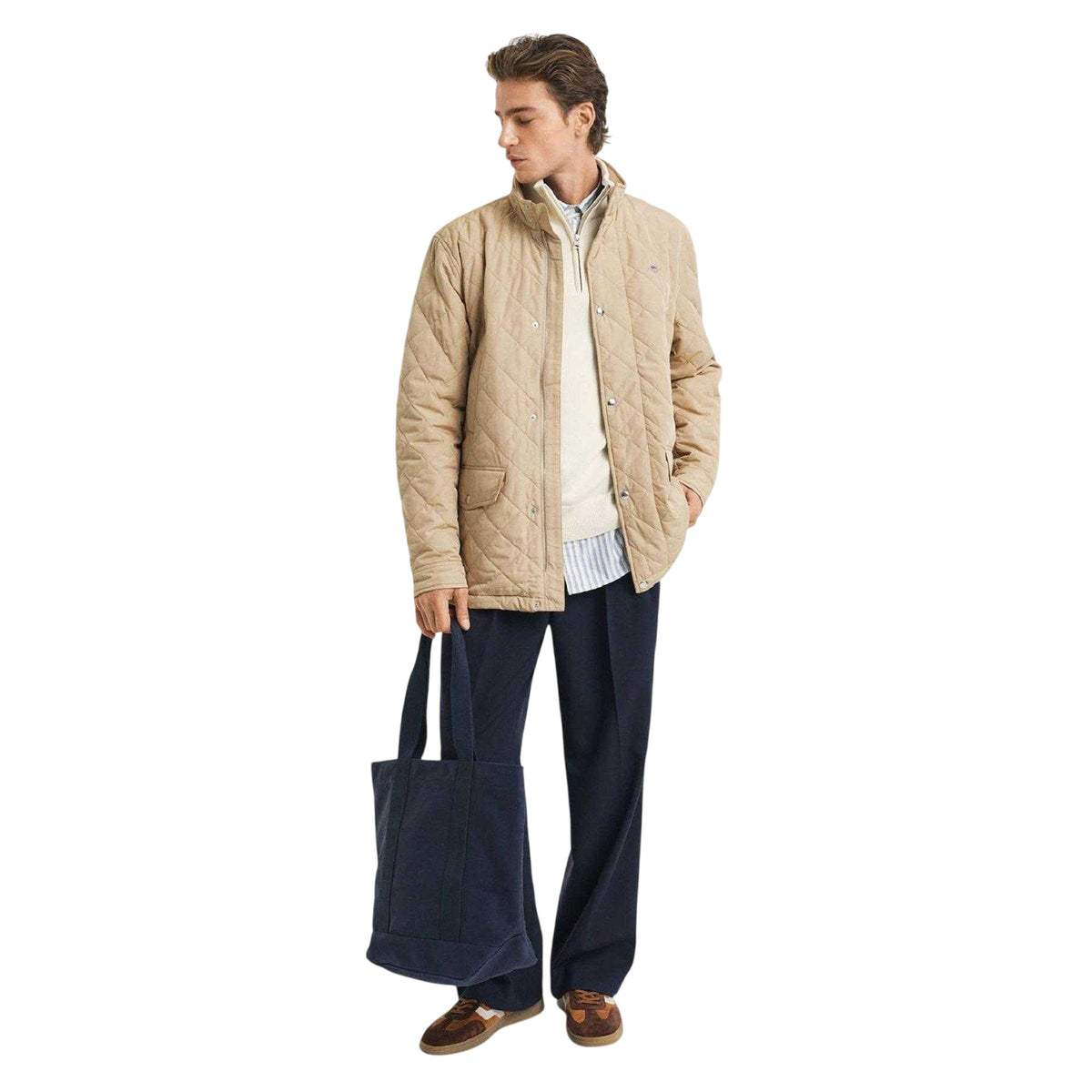 Khaki Tone - Lifestyle - Gant Mens Waterproof Regular Jacket