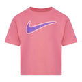 Pink - Front - Nike Girls Swoosh Varsity T-Shirt