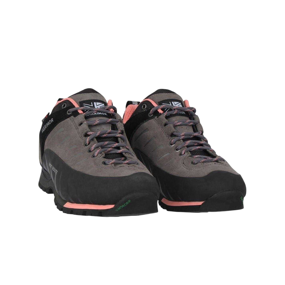 Charcoal-Coral - Pack Shot - Karrimor Womens-Ladies Suede Waterproof Walking Shoes