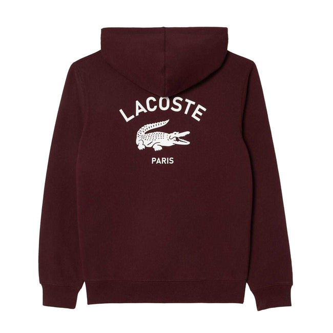 Maroon Red - Back - Lacoste Unisex Adult Back Print Hoodie