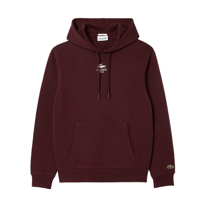 Maroon Red - Front - Lacoste Unisex Adult Back Print Hoodie