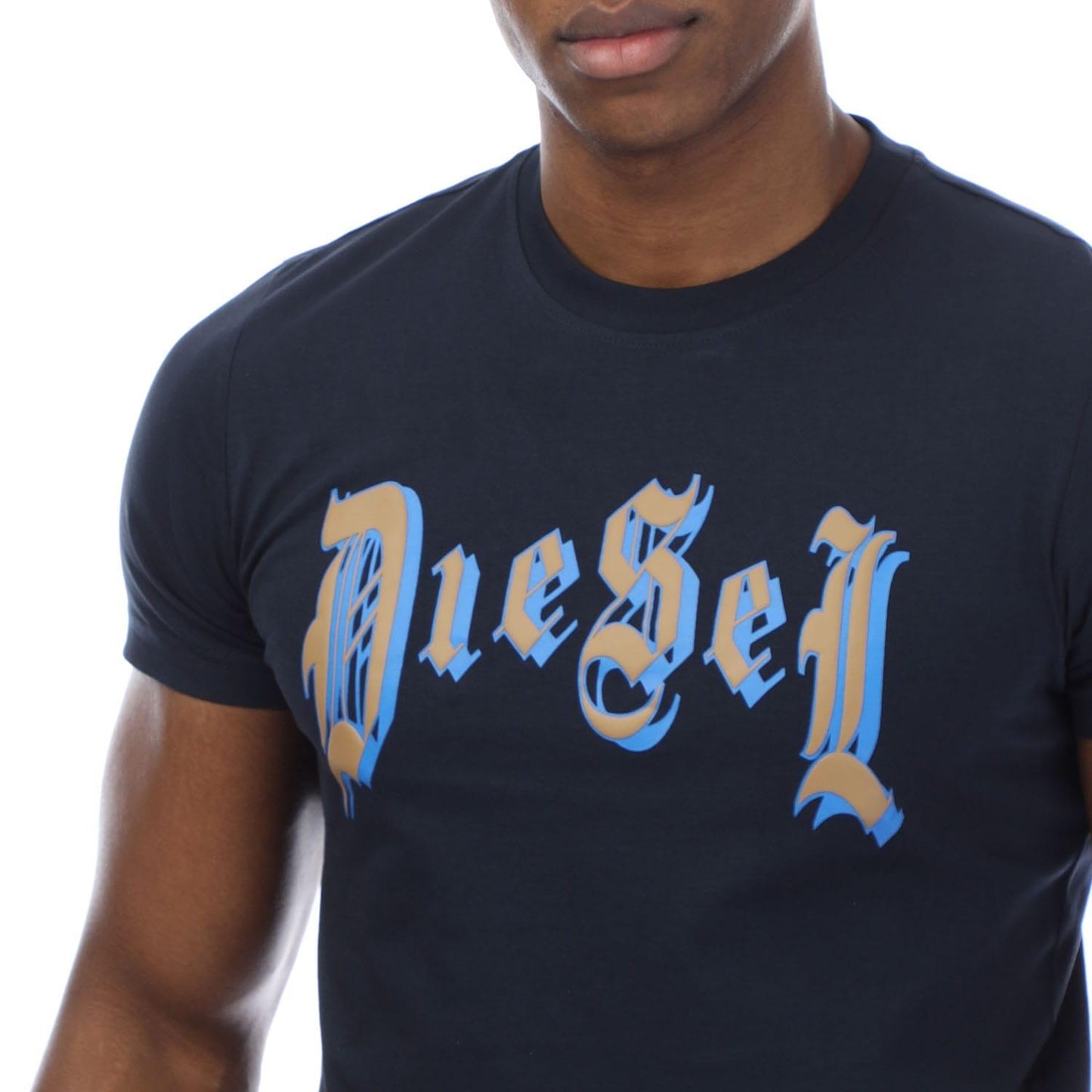 Navy - Side - Diesel Mens T-Diegor 4-D T-Shirt