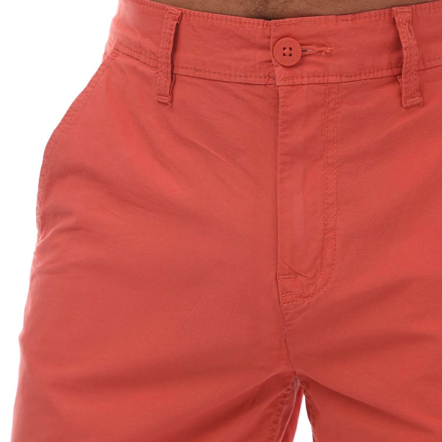 Coral - Side - Timberland Mens Claremont Poplin Chino Shorts