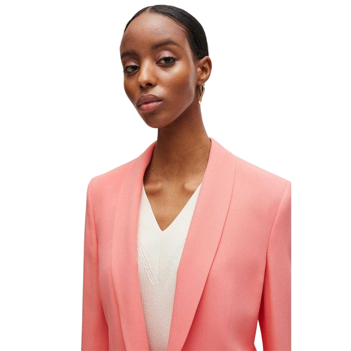 Purple - Side - Boss Womens-Ladies Jirea Solid Shawl Collar Blazer