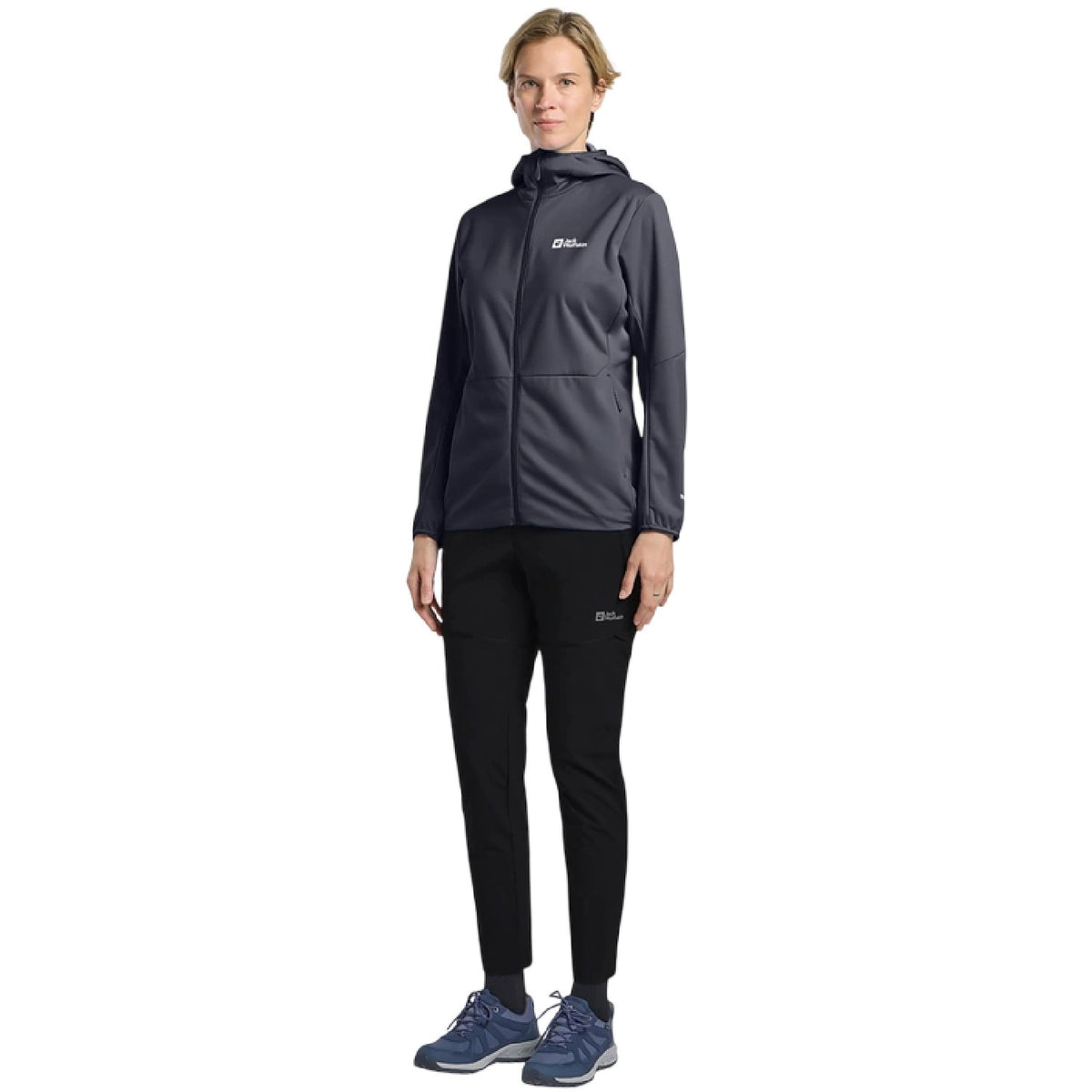 Graphite Melange - Pack Shot - Jack Wolfskin Womens-Ladies Feldberg Logo Soft Shell Jacket