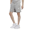 Grey - Side - Adidas Mens Essentials French Terry 3 Stripes Shorts