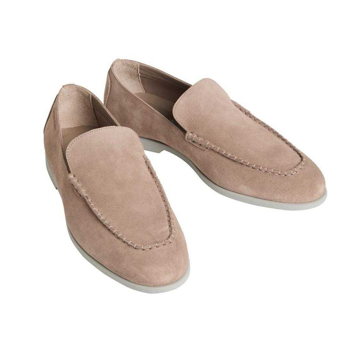 Taupe - Lifestyle - Calvin Klein Mens Suede Flat Loafers