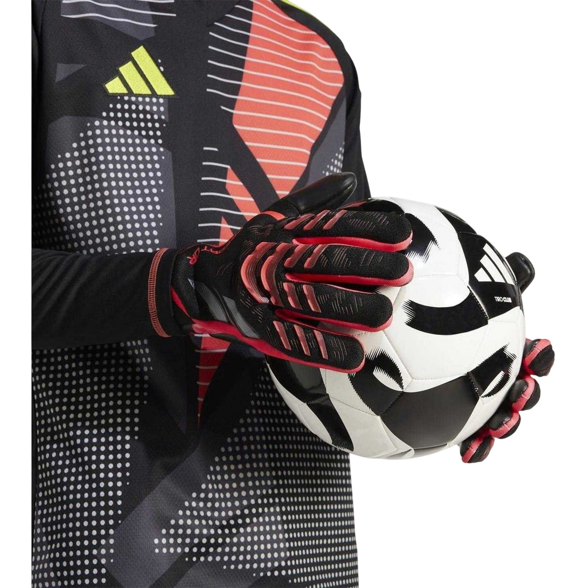 Black-Red - Pack Shot - Adidas Unisex Adult Predator Pro Contrast Detail Goalkeeper Gloves