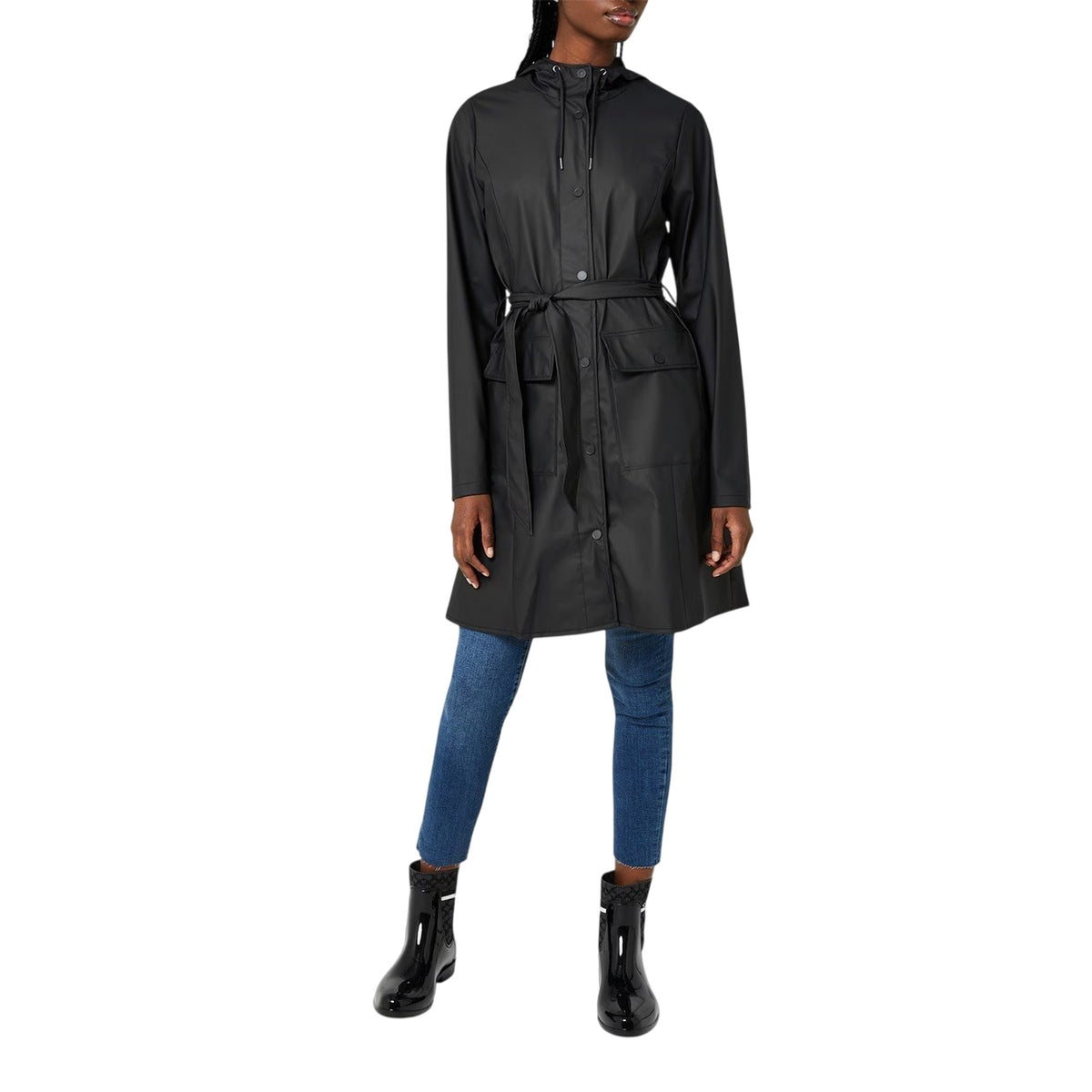 Black - Lifestyle - Rains Womens-Ladies Raincoat