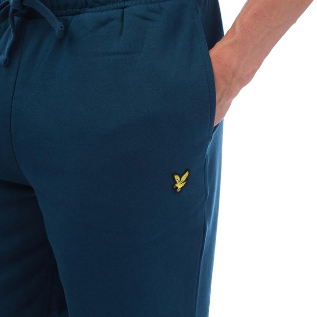 Navy - Close up - Lyle & Scott Mens Sweat Shorts