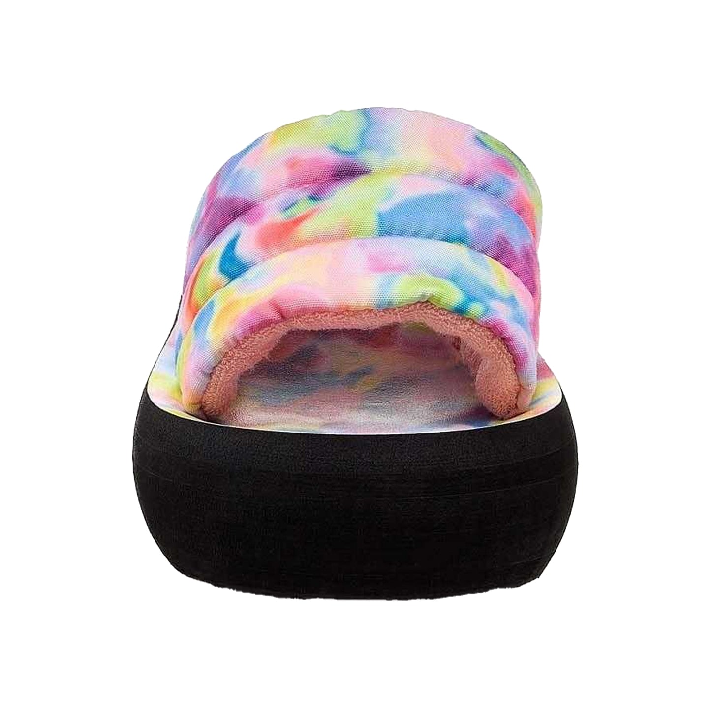 Pink - Close up - Rocket Dog Womens-Ladies Splash Rainbow Tie Dye Flatform Sliders
