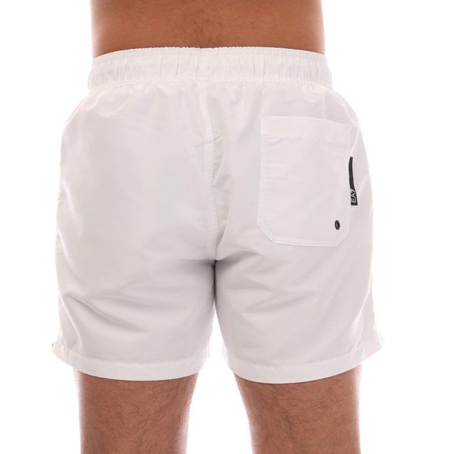 White - Back - Emporio Armani Mens Logo Taped Swim Shorts