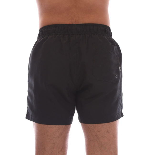 Black - Back - Emporio Armani Mens Logo Taped Swim Shorts