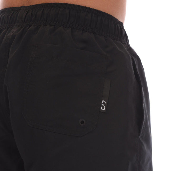 Black - Lifestyle - Emporio Armani Mens Logo Taped Swim Shorts
