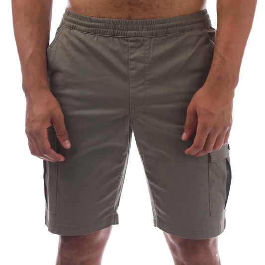 Green - Front - Farah Mens Crane Twill Organic Cargo Shorts