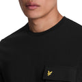 Black - Side - Lyle & Scott Mens Woven Pocket T-Shirt