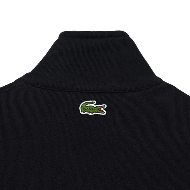 Black - Back - Lacoste Unisex Adult Quarter Zip Loose Sweatshirt