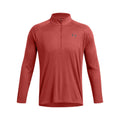Red - Front - Under Armour Mens Tech Textured Half Zip Top
