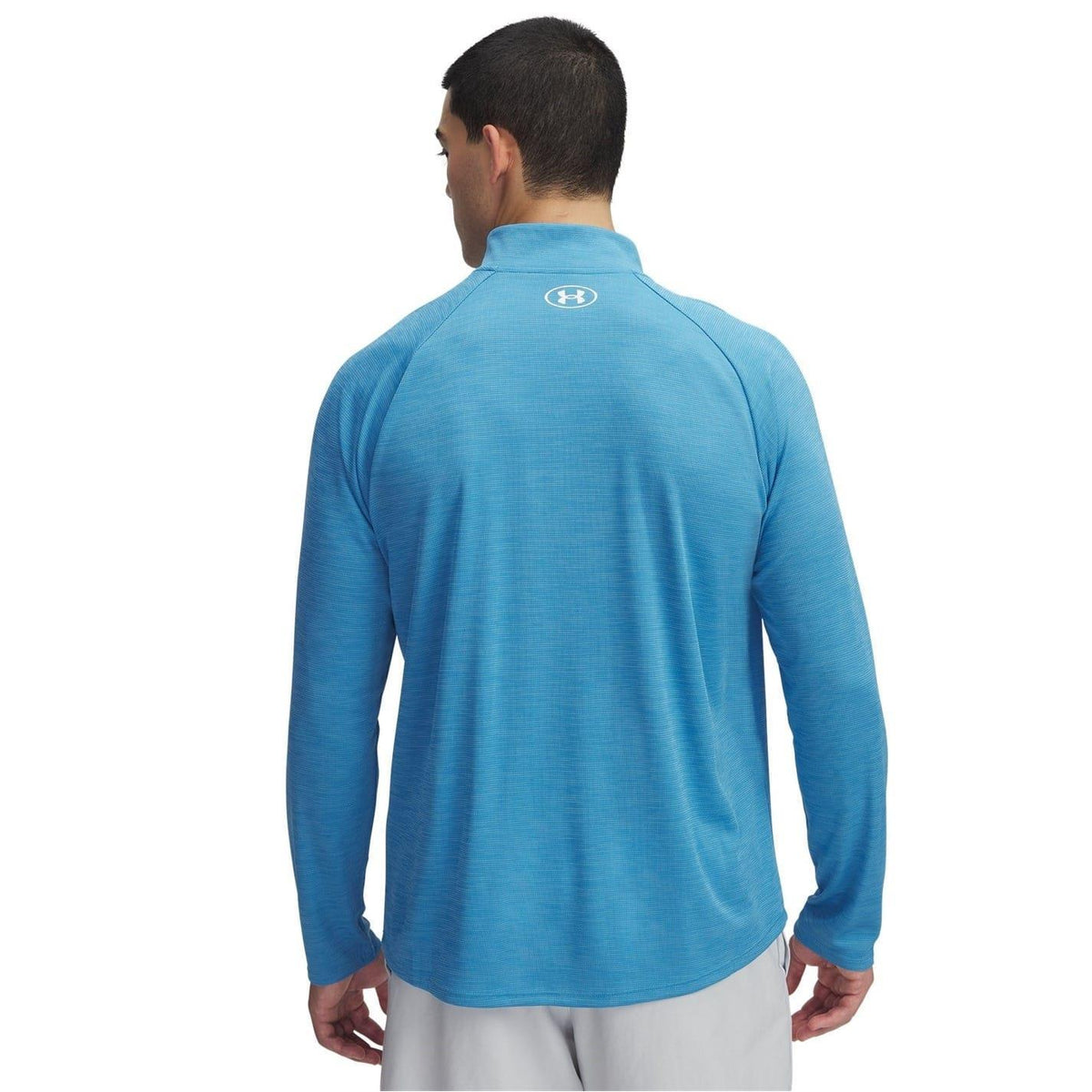 Ethereal Blue - Close up - Under Armour Mens Tech Textured Half Zip Top