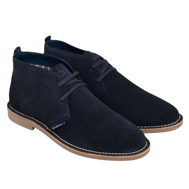 Navy - Front - Ben Sherman Mens Hemmings Suede Desert Boots