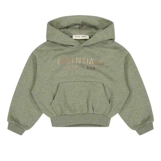 Concrete-Heather - Front - Fear Of God Essentials Childrens-Kids Essentials Oversized Pullover Hoodie