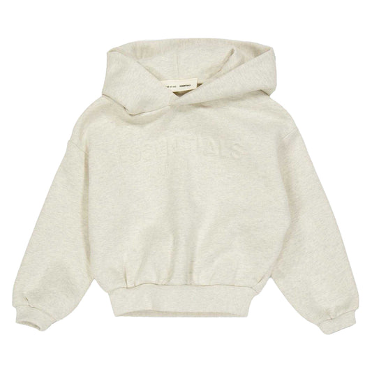 Heather Oatmeal - Front - Fear Of God Essentials Childrens-Kids Essentials Overhead Hoodie