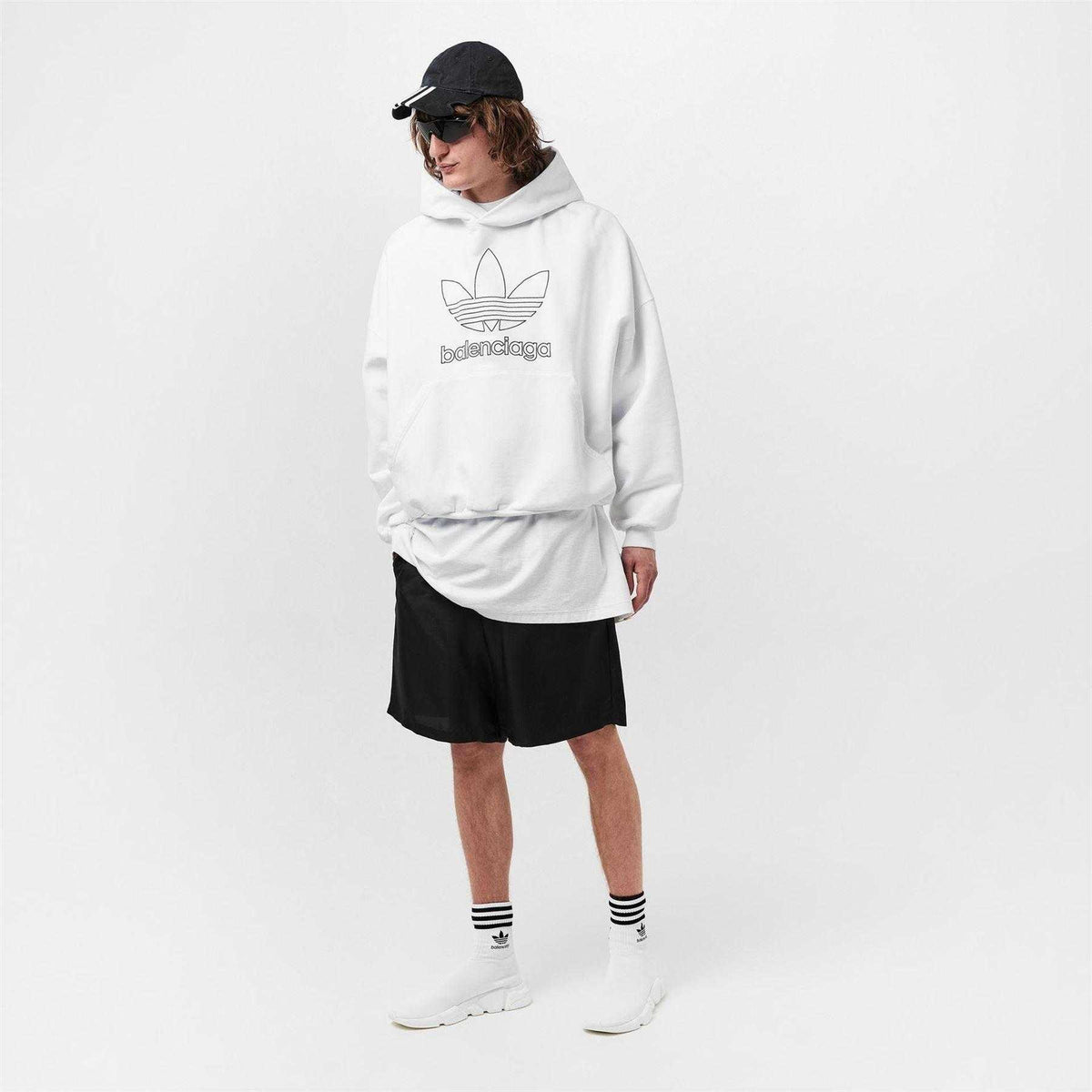 Black-White - Pack Shot - Balenciaga Adidas Embroidered Detail Baseball Cap