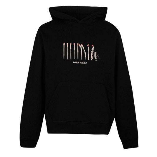 Black - Front - Daily Paper Mens Relaxed Fit Pullover Hoodie