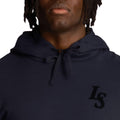 Navy - Side - Lyle & Scott Mens Club Emblem Hoodie