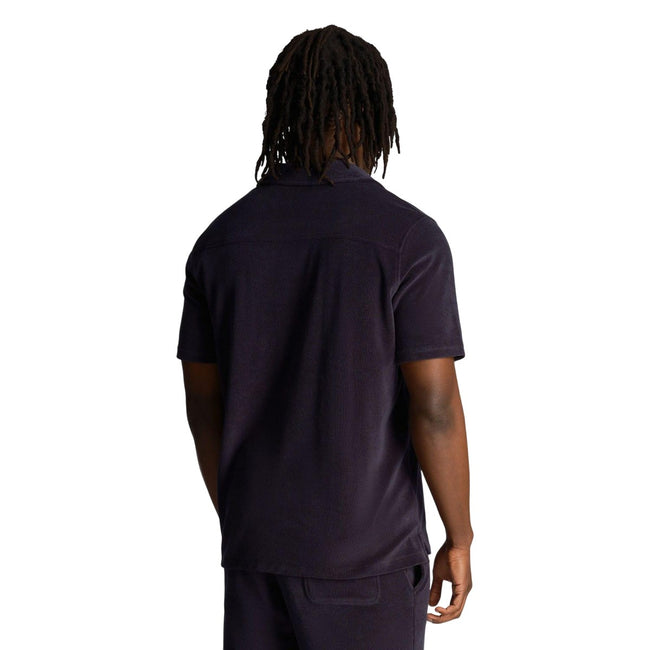 Navy - Back - Lyle & Scott Mens Towelling Resort Shirt