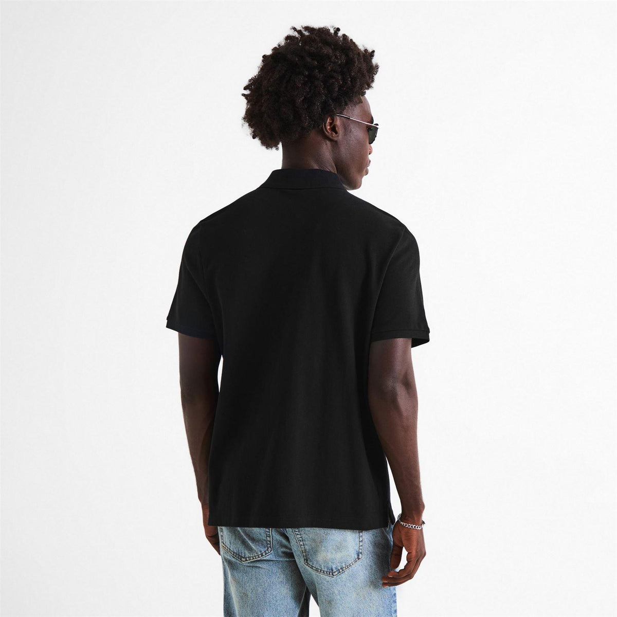 Black - Pack Shot - Moose Knuckles Mens Relaxed Fit Polo Shirt