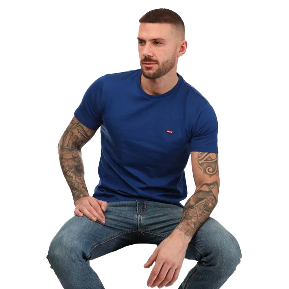 Dark Blue - Side - Levis Mens Classic Housemark T-Shirt