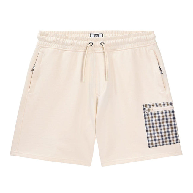 Cream - Front - Weekend Offender Mens Lerena Fleece Shorts