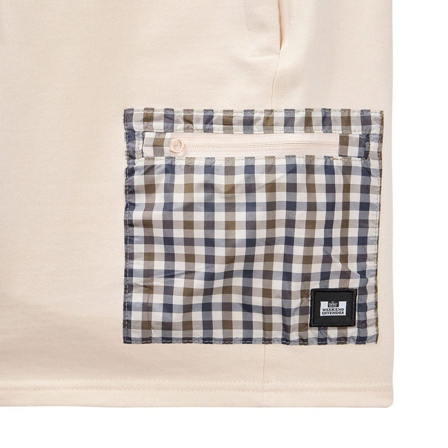 Cream - Side - Weekend Offender Mens Lerena Fleece Shorts