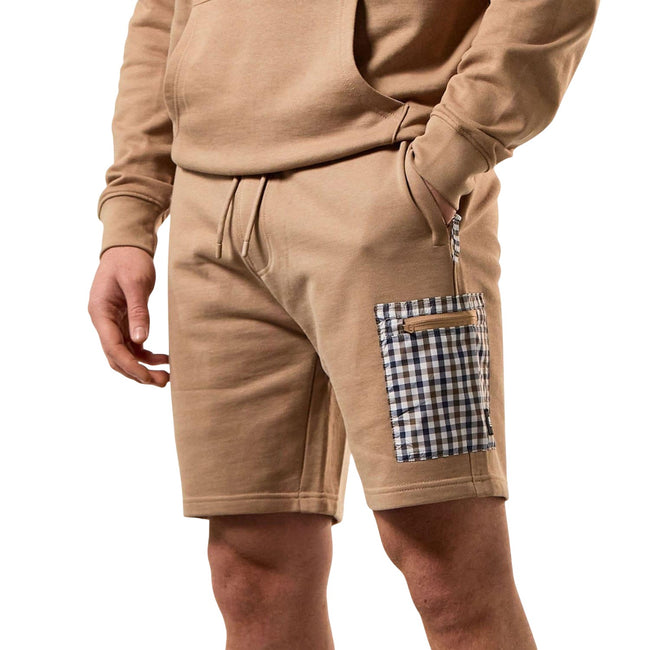 Cognac - Pack Shot - Weekend Offender Mens Lerena Fleece Shorts