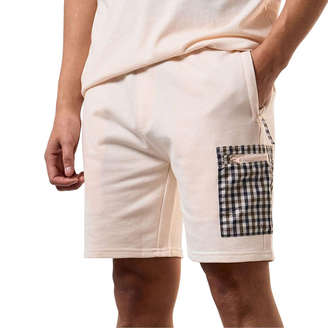 Cream - Pack Shot - Weekend Offender Mens Lerena Fleece Shorts