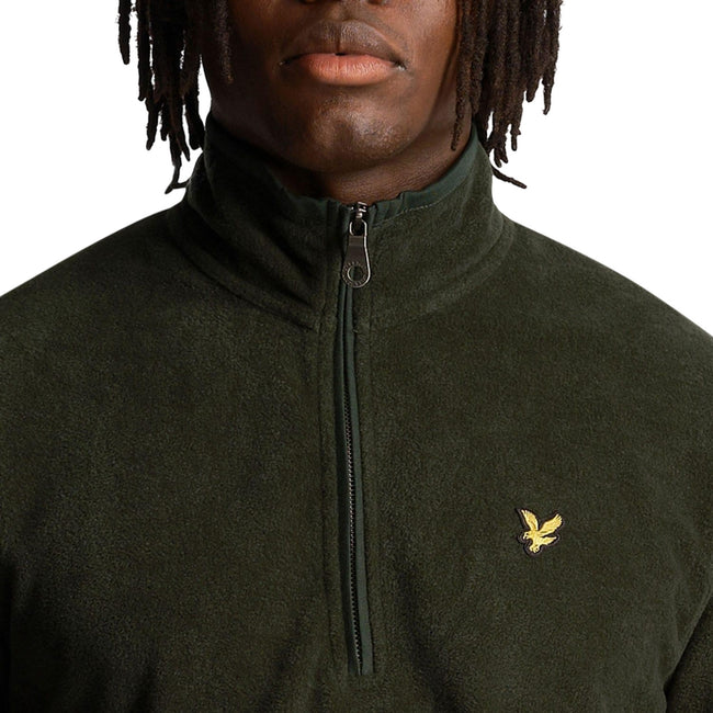Green - Side - Lyle & Scott Mens Quarter Zip Fleece