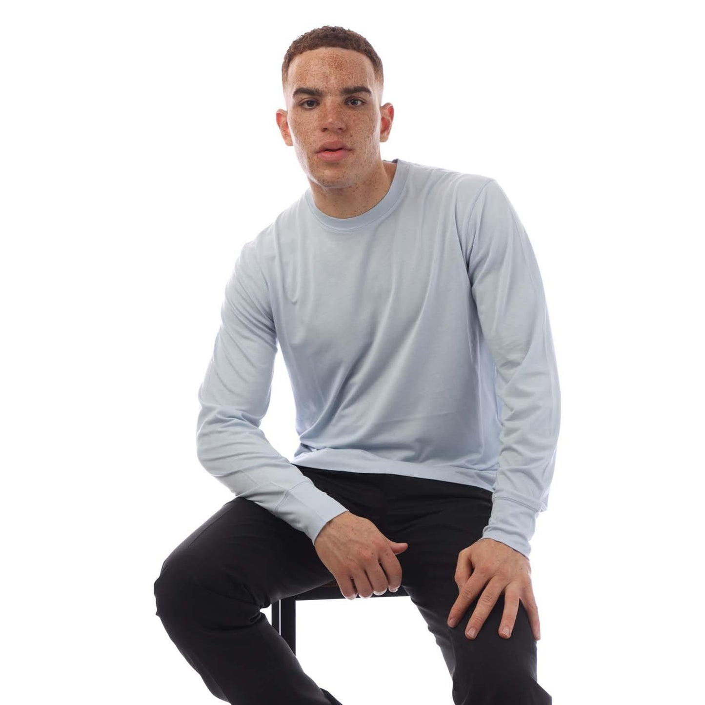 Light Blue - Lifestyle - Tom Ford Mens Cotton Long-Sleeved T-Shirt