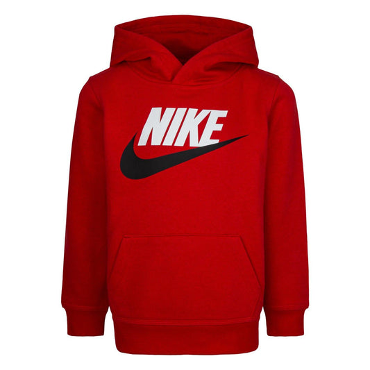 Red-Black - Front - Nike Childrens-Kids Club HBR Pull Over Hoodie