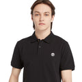 Black - Side - Timberland Mens Oyster River Logo Short-Sleeved Polo Shirt