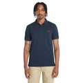 Navy - Side - Timberland Mens Oyster River Logo Short-Sleeved Polo Shirt